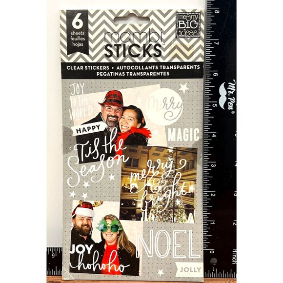 PPS-18 Me & My Big Ideas Mambi Sticks 6-Sheet Holiday Clear Sticker Set - Picture 1 of 3